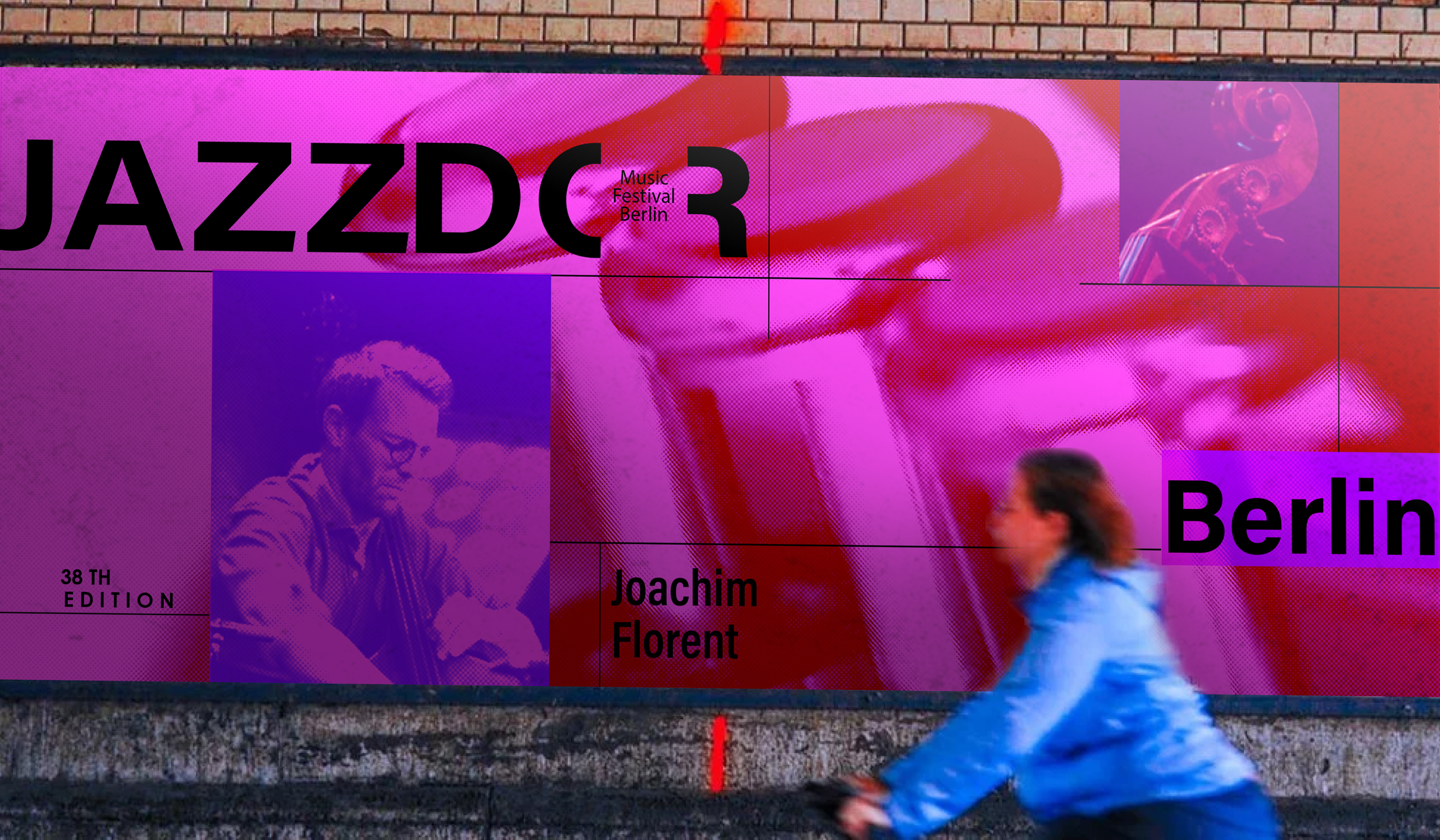 pink Jazzdor public installation mockup